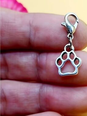 Silver Paw Print Charm Pendant